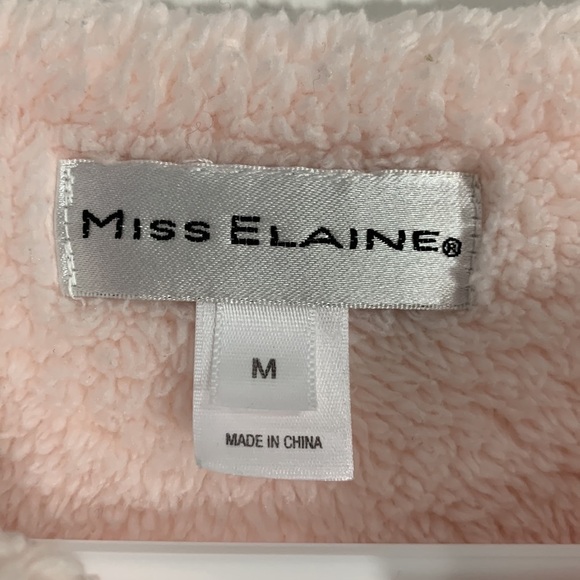 Miss Elaine plush robe light pink, Size Med, full zipper, very good condition - Picture 6 of 12